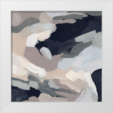 Monochrome Currents II White Modern Wood Framed Art Print by Vess, June Erica