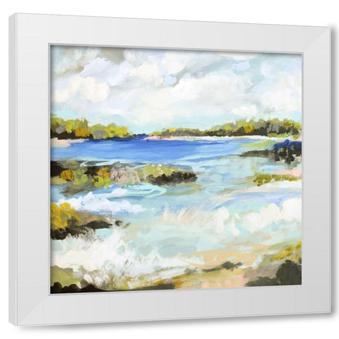 Surfscape II White Modern Wood Framed Art Print by Fields, Karen