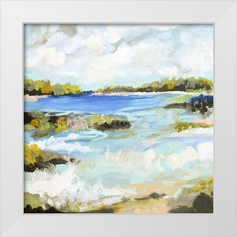 Surfscape II White Modern Wood Framed Art Print by Fields, Karen