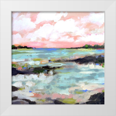 Surfscape III White Modern Wood Framed Art Print by Fields, Karen