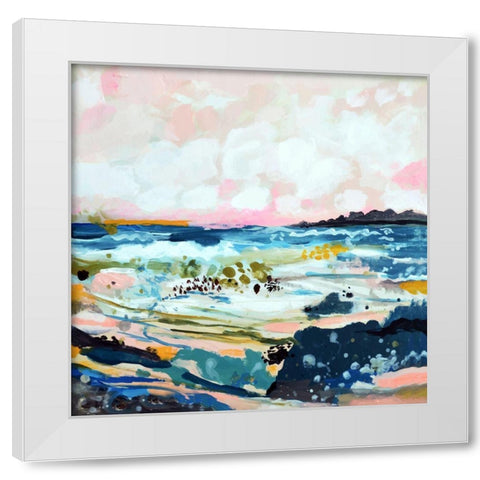 Surfscape IV White Modern Wood Framed Art Print by Fields, Karen