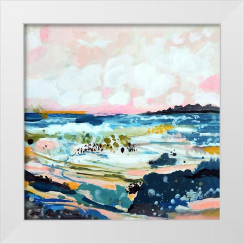 Surfscape IV White Modern Wood Framed Art Print by Fields, Karen