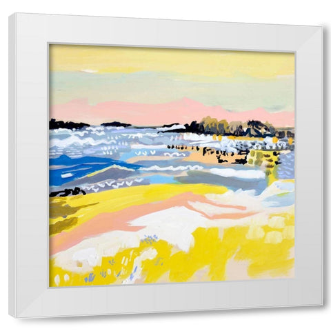Surfscape V White Modern Wood Framed Art Print by Fields, Karen