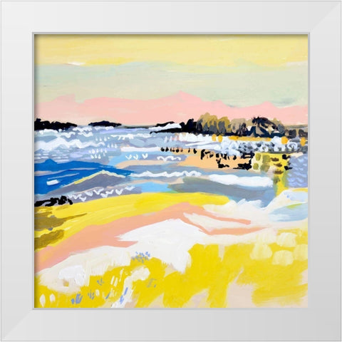 Surfscape V White Modern Wood Framed Art Print by Fields, Karen