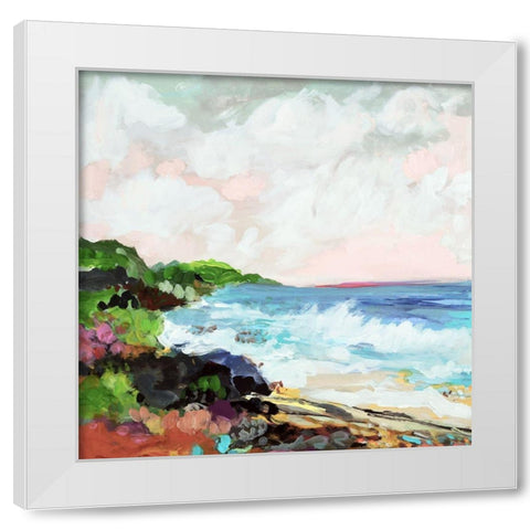 Surfscape VII White Modern Wood Framed Art Print by Fields, Karen