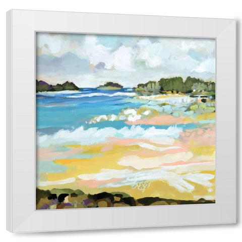 Surfscape IX White Modern Wood Framed Art Print by Fields, Karen