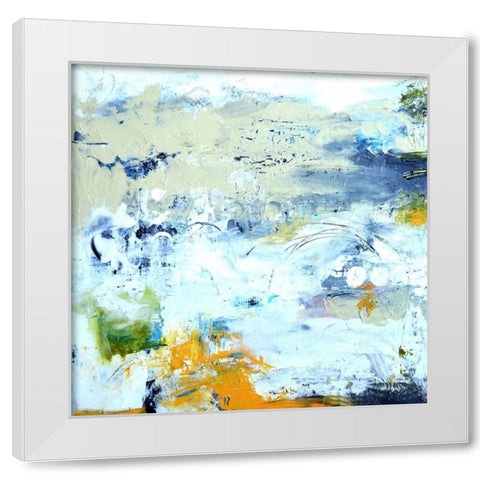 Abstract Beach White Modern Wood Framed Art Print by Fields, Karen