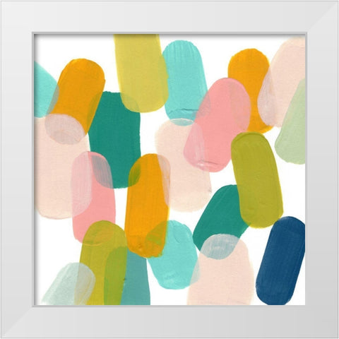 Color Spree II White Modern Wood Framed Art Print by Vess, June Erica