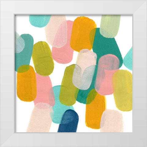 Color Spree III White Modern Wood Framed Art Print by Vess, June Erica