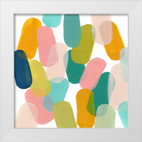 Color Spree IV White Modern Wood Framed Art Print by Vess, June Erica
