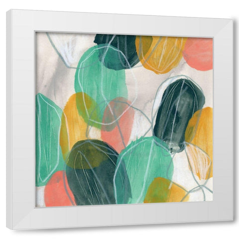Candy Lanterns I White Modern Wood Framed Art Print by Vess, June Erica