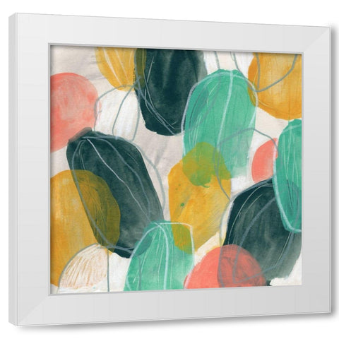 Candy Lanterns II White Modern Wood Framed Art Print by Vess, June Erica