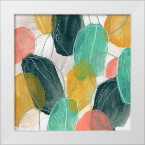 Candy Lanterns II White Modern Wood Framed Art Print by Vess, June Erica