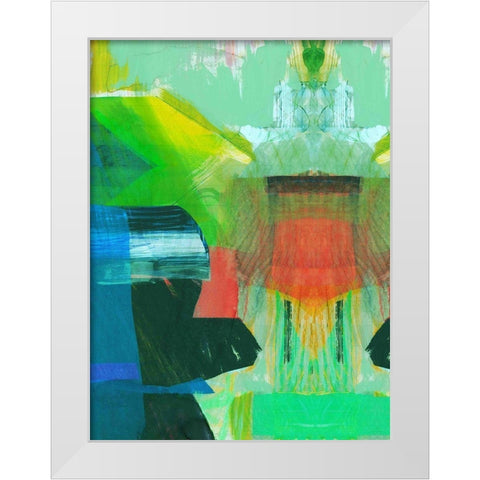 Abstract Punch I White Modern Wood Framed Art Print by Cartissi