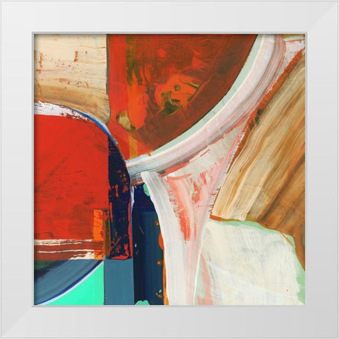 Blue Orange II White Modern Wood Framed Art Print by Cartissi