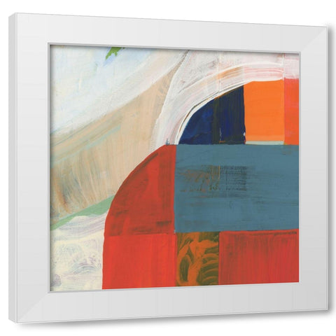Blue Orange III White Modern Wood Framed Art Print by Cartissi