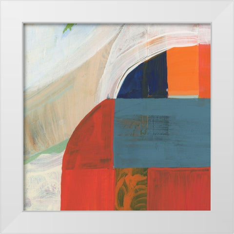 Blue Orange III White Modern Wood Framed Art Print by Cartissi