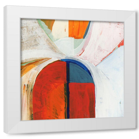 Blue Orange IV White Modern Wood Framed Art Print by Cartissi