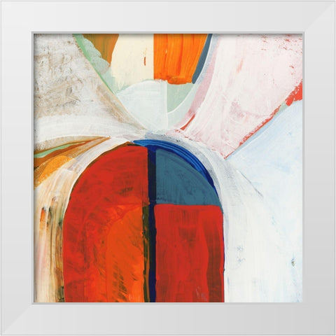 Blue Orange IV White Modern Wood Framed Art Print by Cartissi