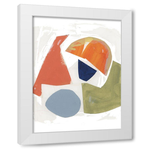Four Colours I White Modern Wood Framed Art Print by Cartissi