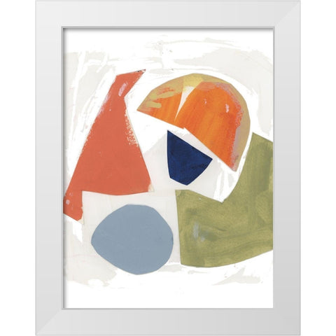 Four Colours I White Modern Wood Framed Art Print by Cartissi