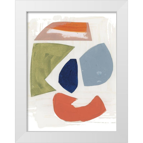 Four Colours II White Modern Wood Framed Art Print by Cartissi