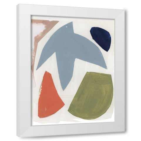 Four Colours III White Modern Wood Framed Art Print by Cartissi