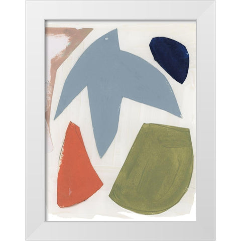 Four Colours III White Modern Wood Framed Art Print by Cartissi