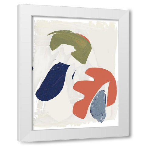 Four Colours IV White Modern Wood Framed Art Print by Cartissi