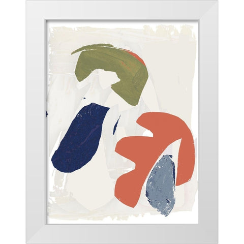 Four Colours IV White Modern Wood Framed Art Print by Cartissi