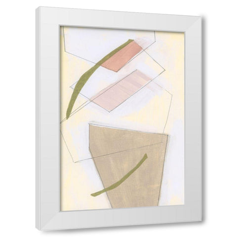Nude Gold Shapes I White Modern Wood Framed Art Print by Cartissi