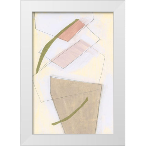 Nude Gold Shapes I White Modern Wood Framed Art Print by Cartissi