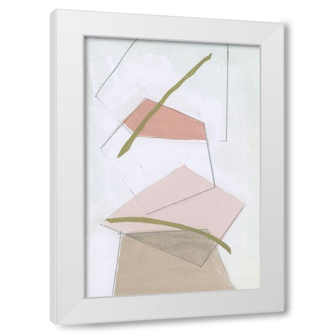 Nude Gold Shapes II White Modern Wood Framed Art Print by Cartissi