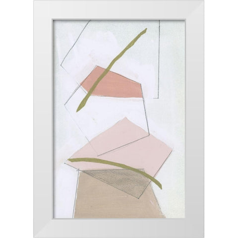 Nude Gold Shapes II White Modern Wood Framed Art Print by Cartissi