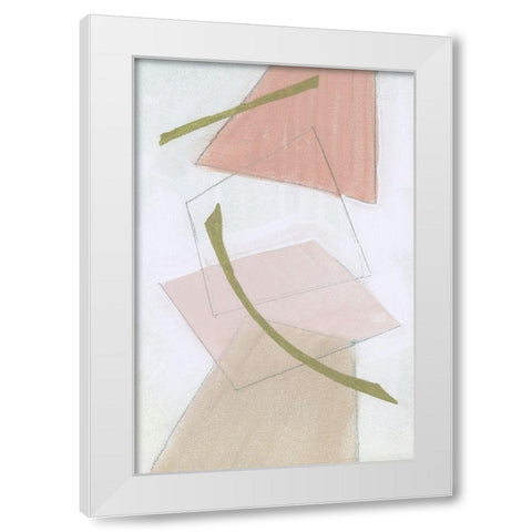Nude Gold Shapes III White Modern Wood Framed Art Print by Cartissi