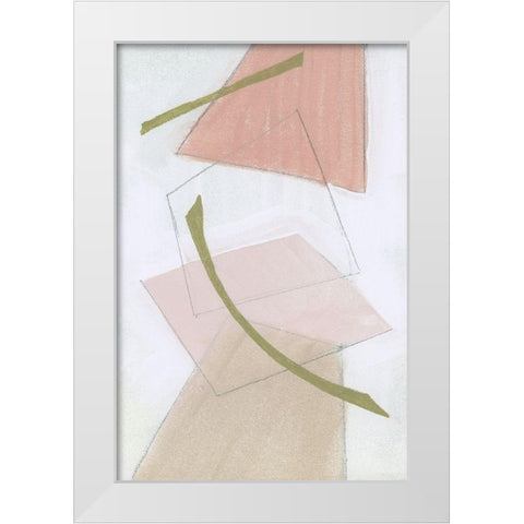 Nude Gold Shapes III White Modern Wood Framed Art Print by Cartissi