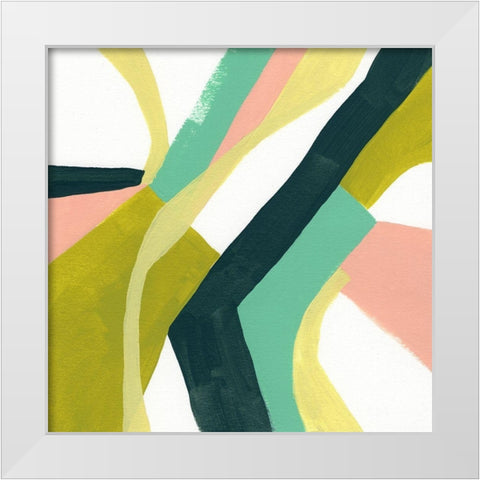 Ribbon Relief I White Modern Wood Framed Art Print by Vess, June Erica