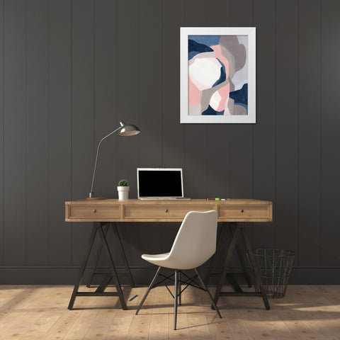 Intertwined Tones II White Modern Wood Framed Art Print by Vess, June Erica