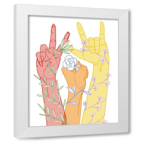 Love Each Other I White Modern Wood Framed Art Print by Popp, Grace