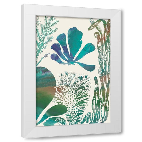 Aquatic Assemblage I White Modern Wood Framed Art Print by Chandler, Sharon