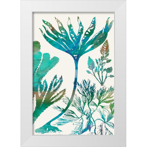 Aquatic Assemblage IV White Modern Wood Framed Art Print by Chandler, Sharon
