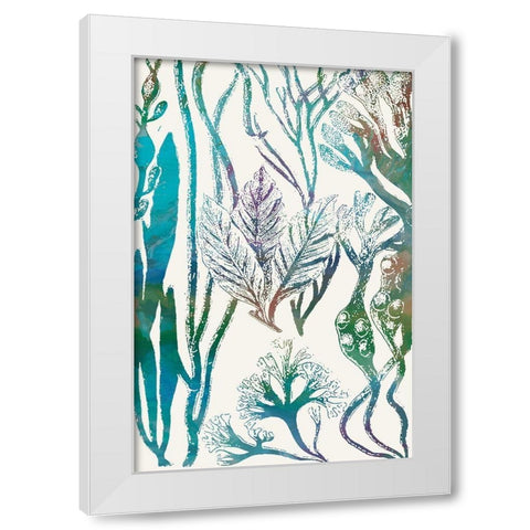 Aquatic Assemblage V White Modern Wood Framed Art Print by Chandler, Sharon