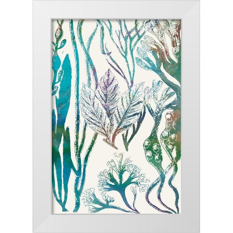 Aquatic Assemblage V White Modern Wood Framed Art Print by Chandler, Sharon
