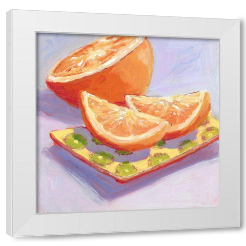 Still Citrus III White Modern Wood Framed Art Print by Young, Carol