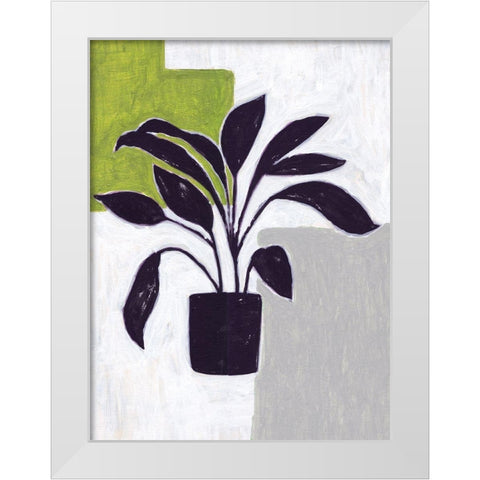 Green Plantling III White Modern Wood Framed Art Print by Wang, Melissa