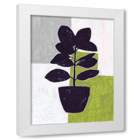 Green Plantling IV White Modern Wood Framed Art Print by Wang, Melissa