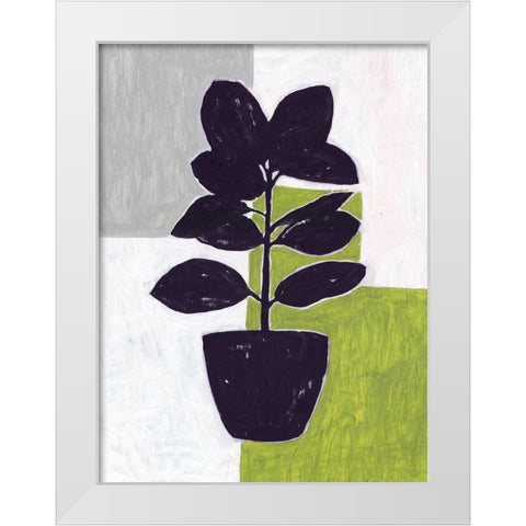 Green Plantling IV White Modern Wood Framed Art Print by Wang, Melissa