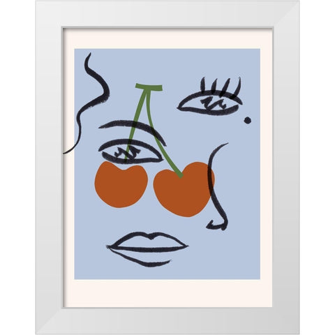 Cherry Baby I White Modern Wood Framed Art Print by Wang, Melissa