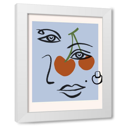 Cherry Baby II White Modern Wood Framed Art Print by Wang, Melissa