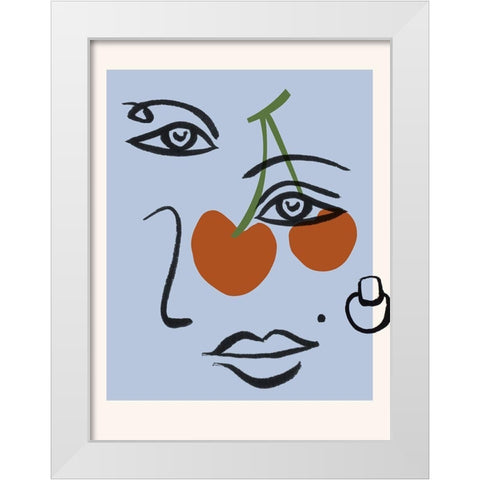 Cherry Baby II White Modern Wood Framed Art Print by Wang, Melissa